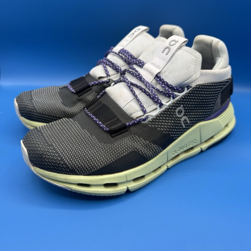 On Cloudnova Men's Road Running Shoes Size 8 Rock Meadow Gray Lace Up